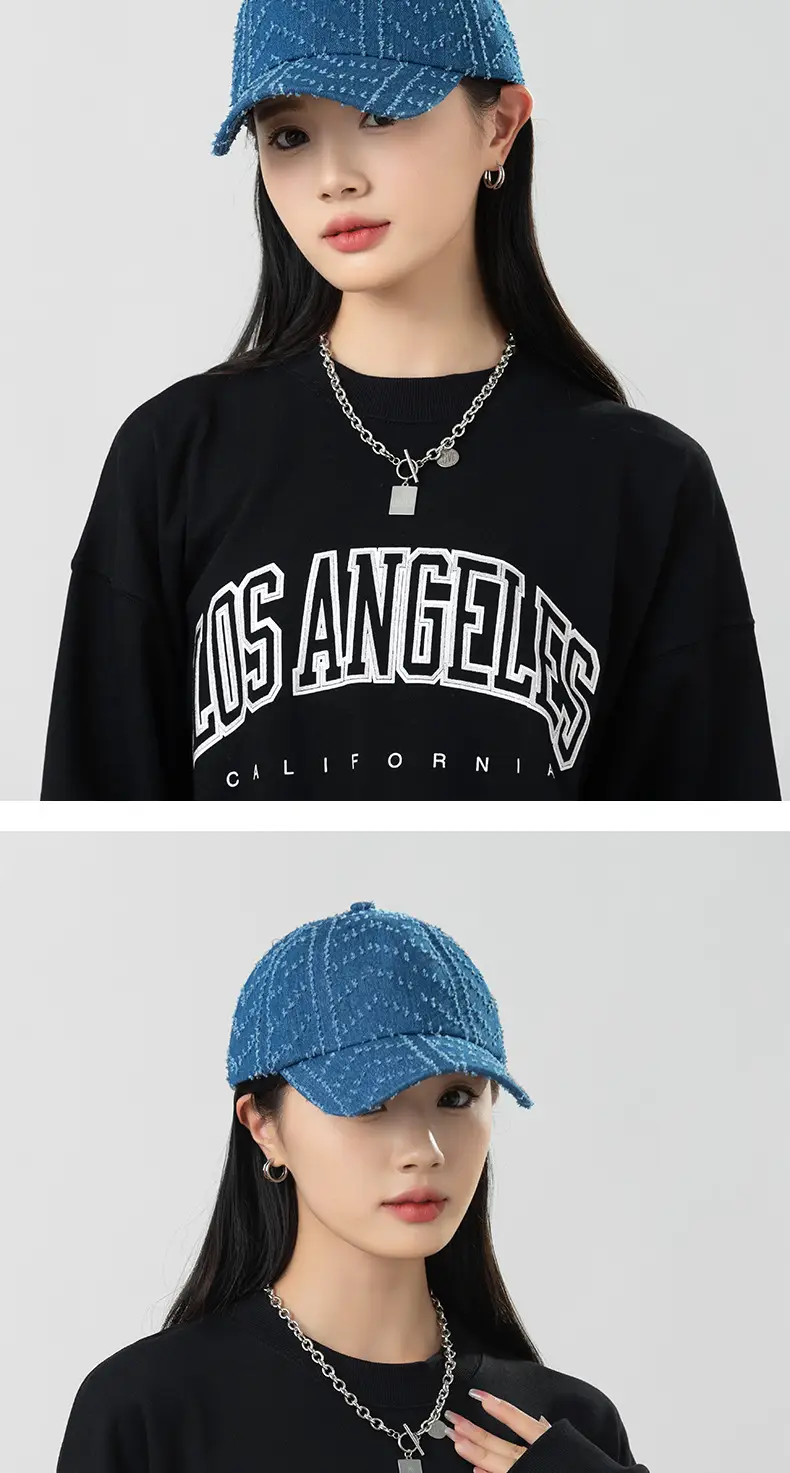 Japanese Retro Wash Denim Duckbill Cap Light Blue Unisex — feature 2