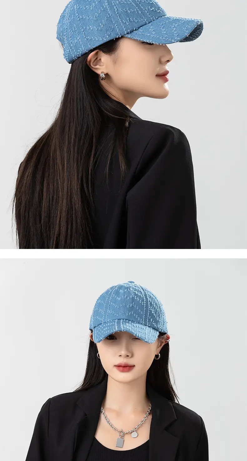 Japanese Retro Wash Denim Duckbill Cap Light Blue Unisex — feature 4