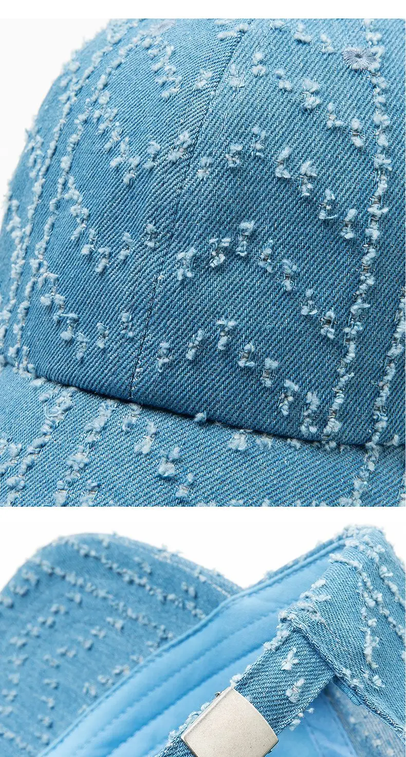 Japanese Retro Wash Denim Duckbill Cap Light Blue Unisex — feature 6