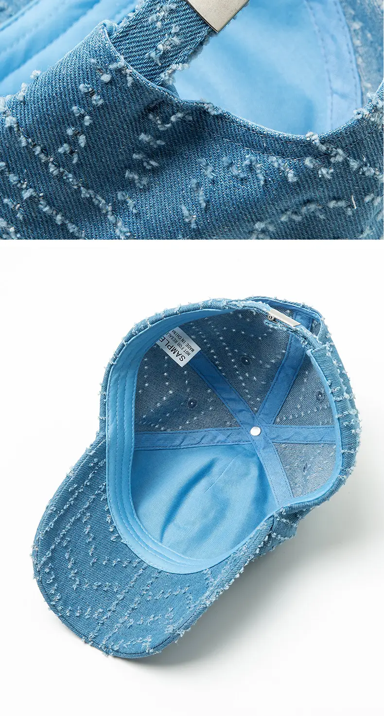 Japanese Retro Wash Denim Duckbill Cap Light Blue Unisex — feature 7