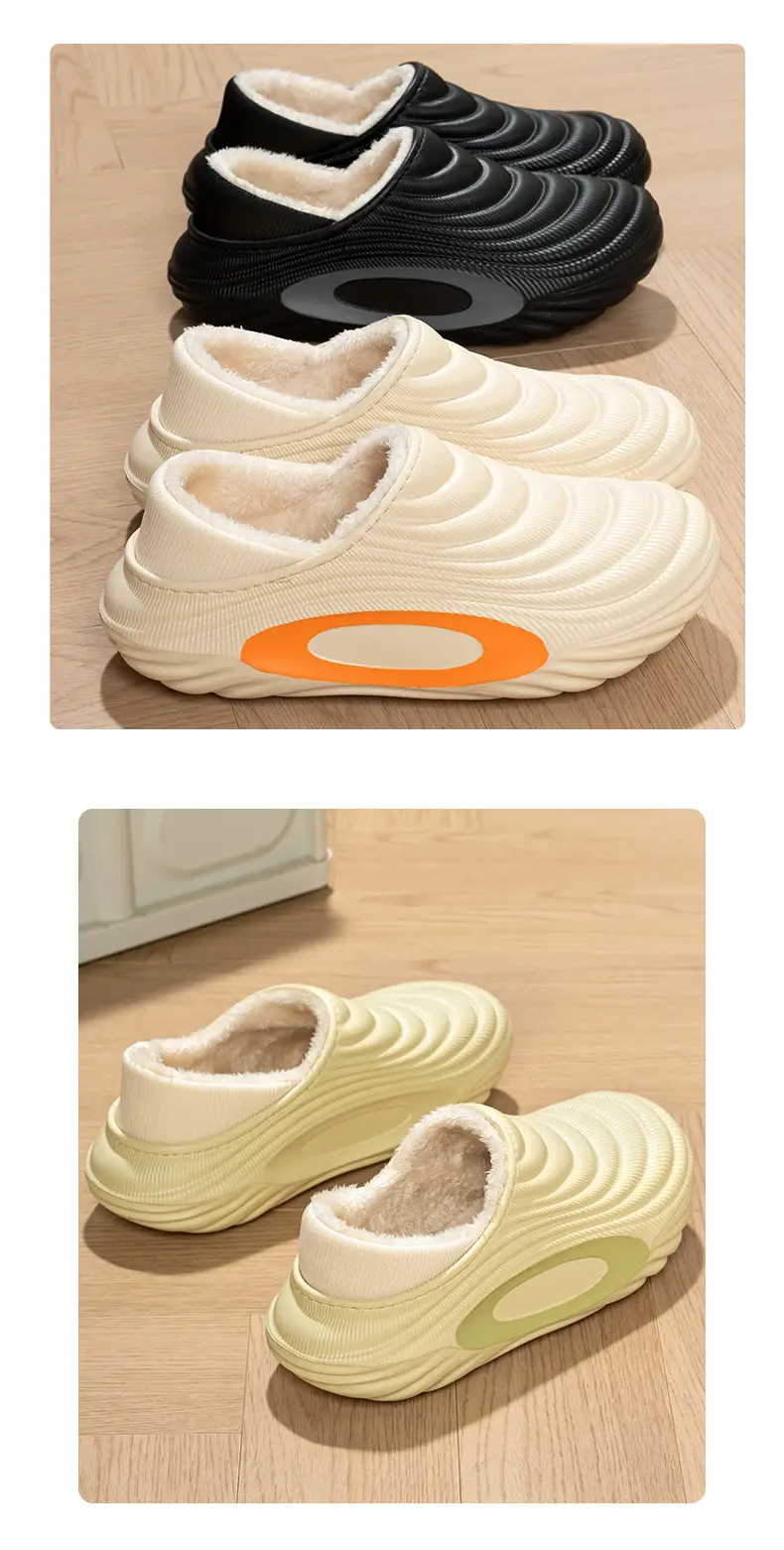 Men's 2025 Winter New All-Inclusive Fleece-Lined Warm Cotton Slippers with Poop Feeling, Thickeneded Soft-Soled Home Cotton Slippers for Women — feature 6