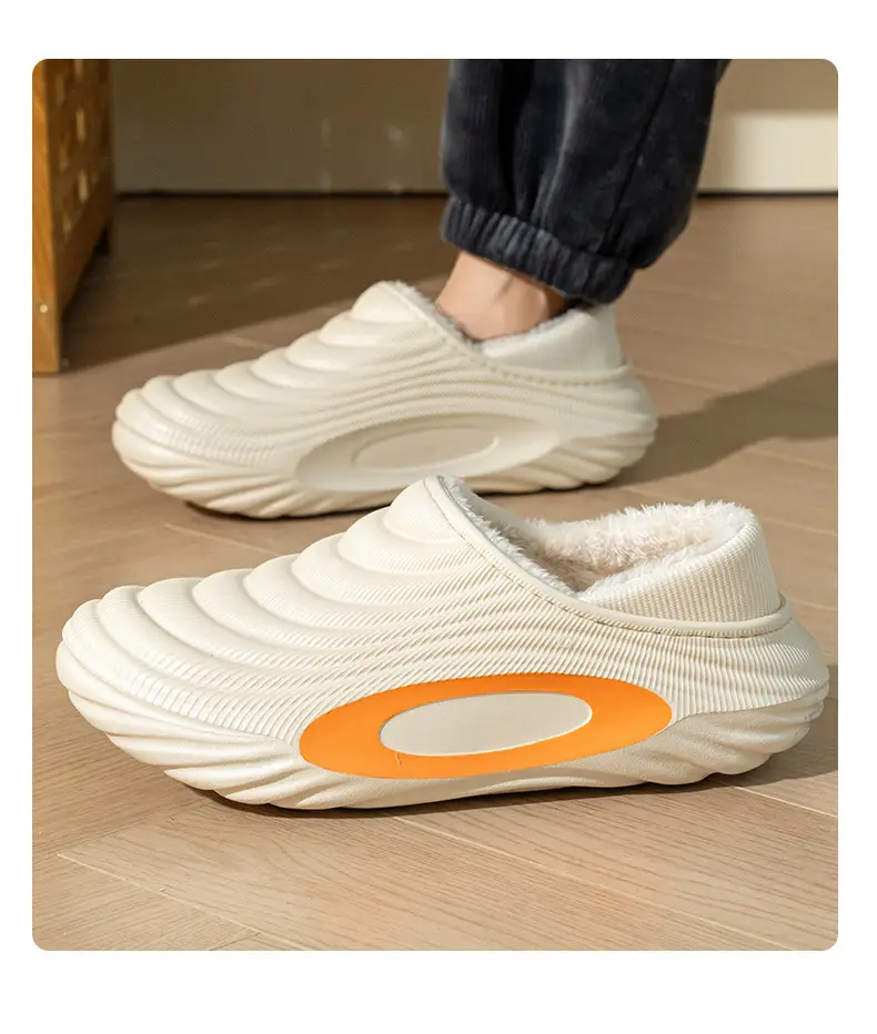 Men's 2025 Winter New All-Inclusive Fleece-Lined Warm Cotton Slippers with Poop Feeling, Thickeneded Soft-Soled Home Cotton Slippers for Women — feature 9