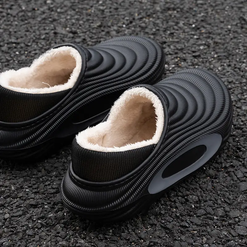 Men's 2025 Winter New All-Inclusive Fleece-Lined Warm Cotton Slippers with Poop Feeling, Thickeneded Soft-Soled Home Cotton Slippers for Women - Image 2
