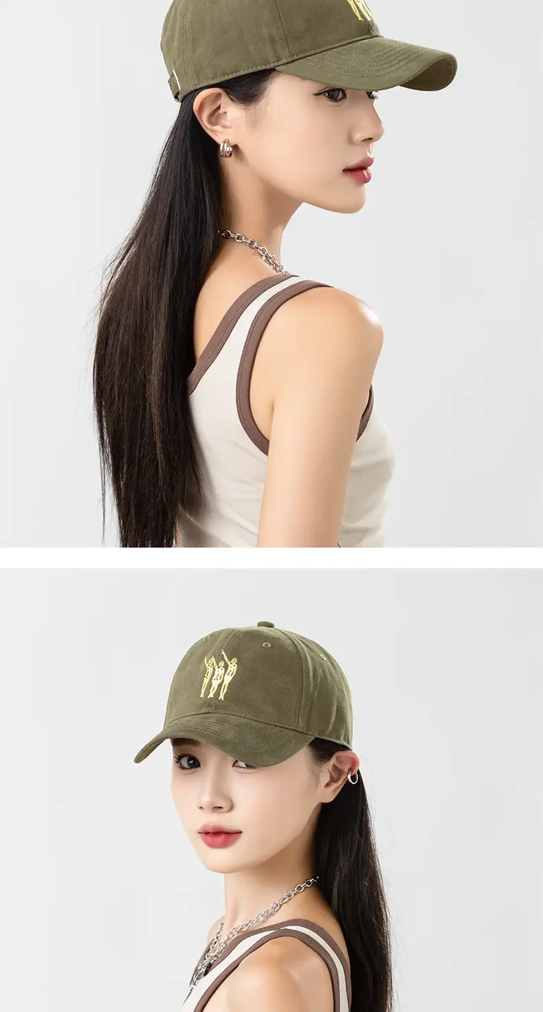 Korean Style Duckbill Cap Olive Green Unisex — feature 8