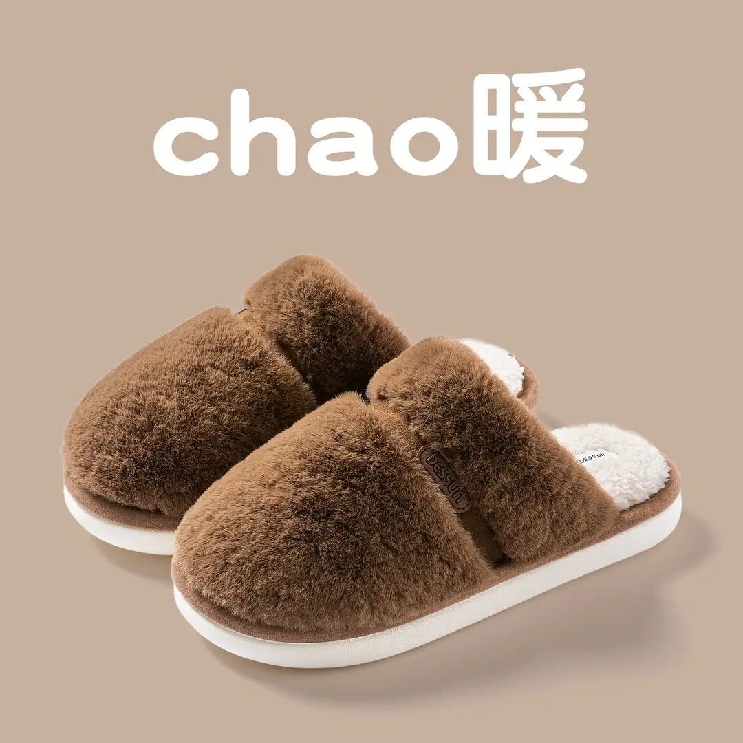 Bow Plush Cotton Slippers for Women Autumn and Winter 2025 New Warm Indoor Home Soft Sole Anti-Slip Confinement Slippers