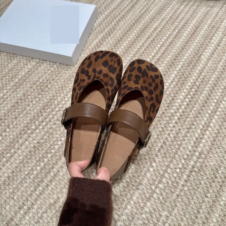 Mary Jane Brown Leather Two Wear Women Shoes