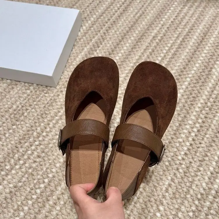 Mary Jane Brown Leather Two Wear Women Shoes — feature 6