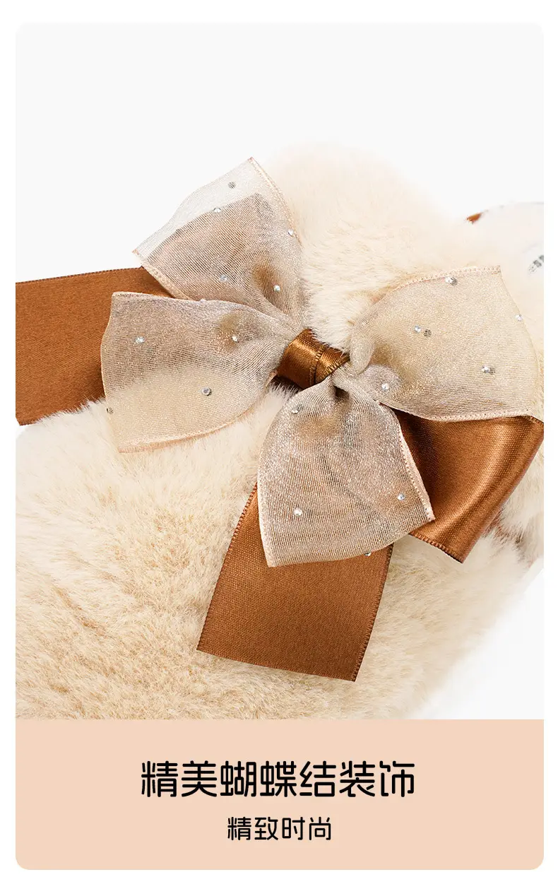Women Grey Thick Cotton Slippers Winter Warm Indoor — feature 6