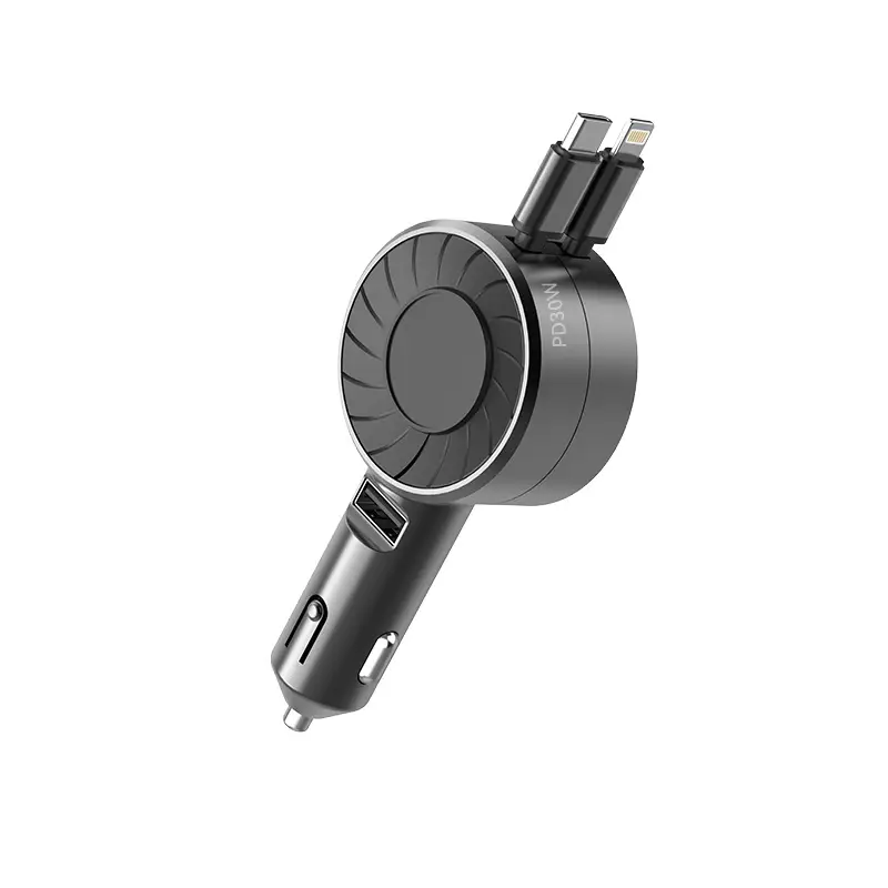 Cross-Border Retractable Car Charger Pd50W Super Fast Charging - Image 5