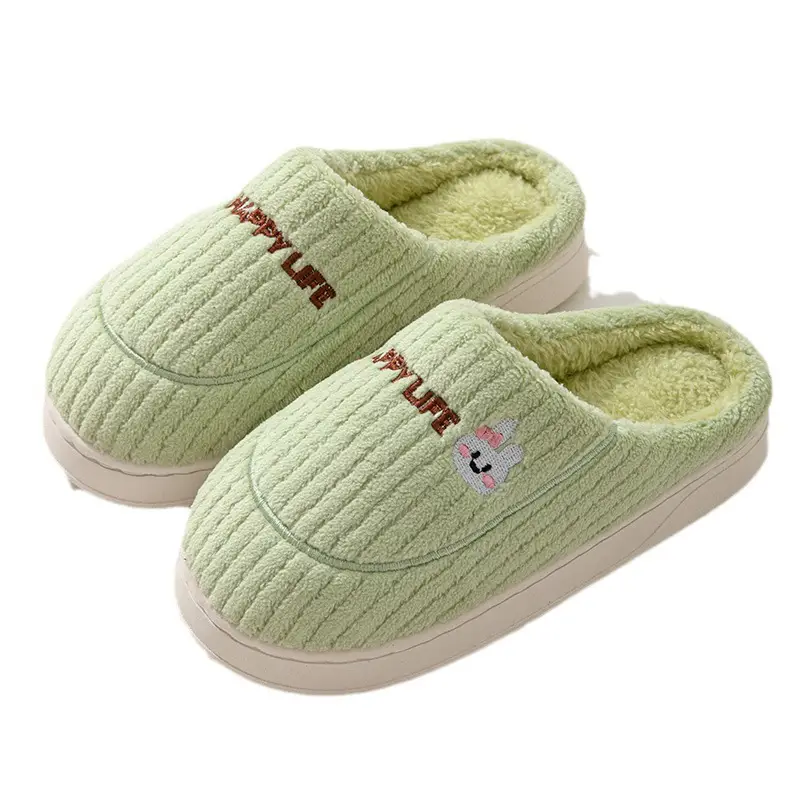 New Cotton Slippers for Men in Autumn and Winter with Heels for Home Indoor Use Thick-Soled Warm Home Non-Slip Woolen Cotton Shoes for Women - Image 11