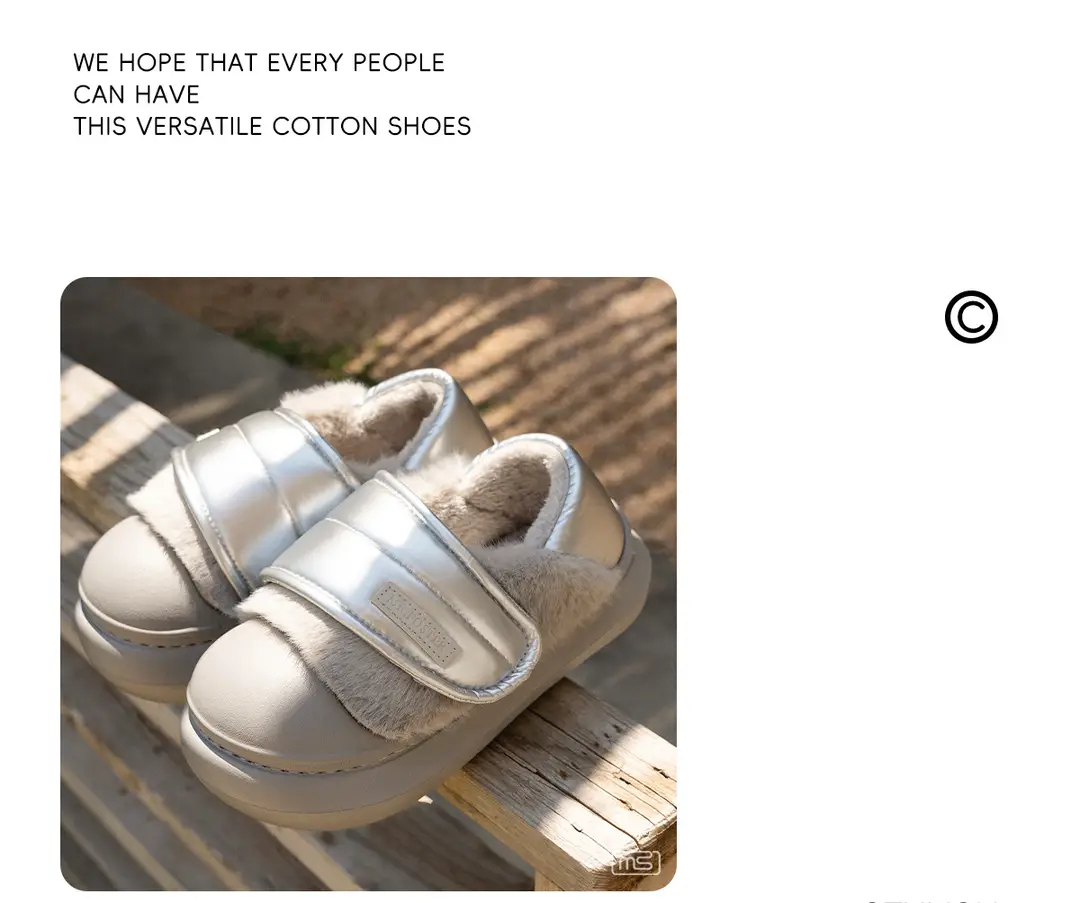 Ins Style Velcro Winter Warm Cotton Shoes for Women, Personalized Cotton Boots for Outer Wear, Fashionable and Casual Birkenstocks — feature 4