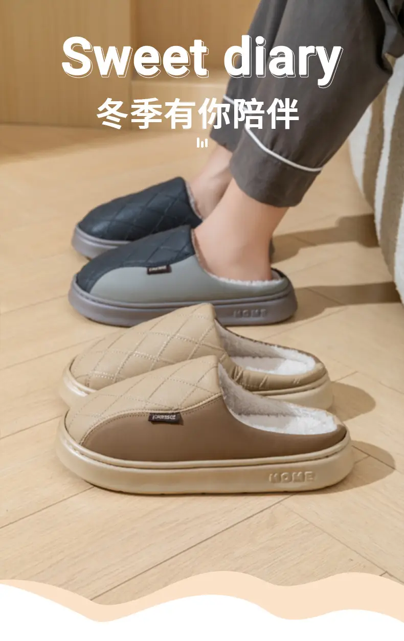 Women Wool Slipper Grey Warm Anti-Slip Winter — feature 1