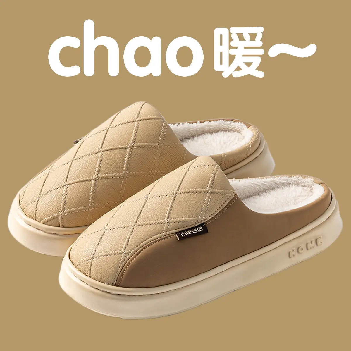 Women Wool Slipper Grey Warm Anti-Slip Winter - Image 4