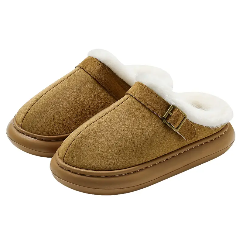 Women Winter Brown Birkenstock Slippers with Thick Non-Slip Sole - Image 7
