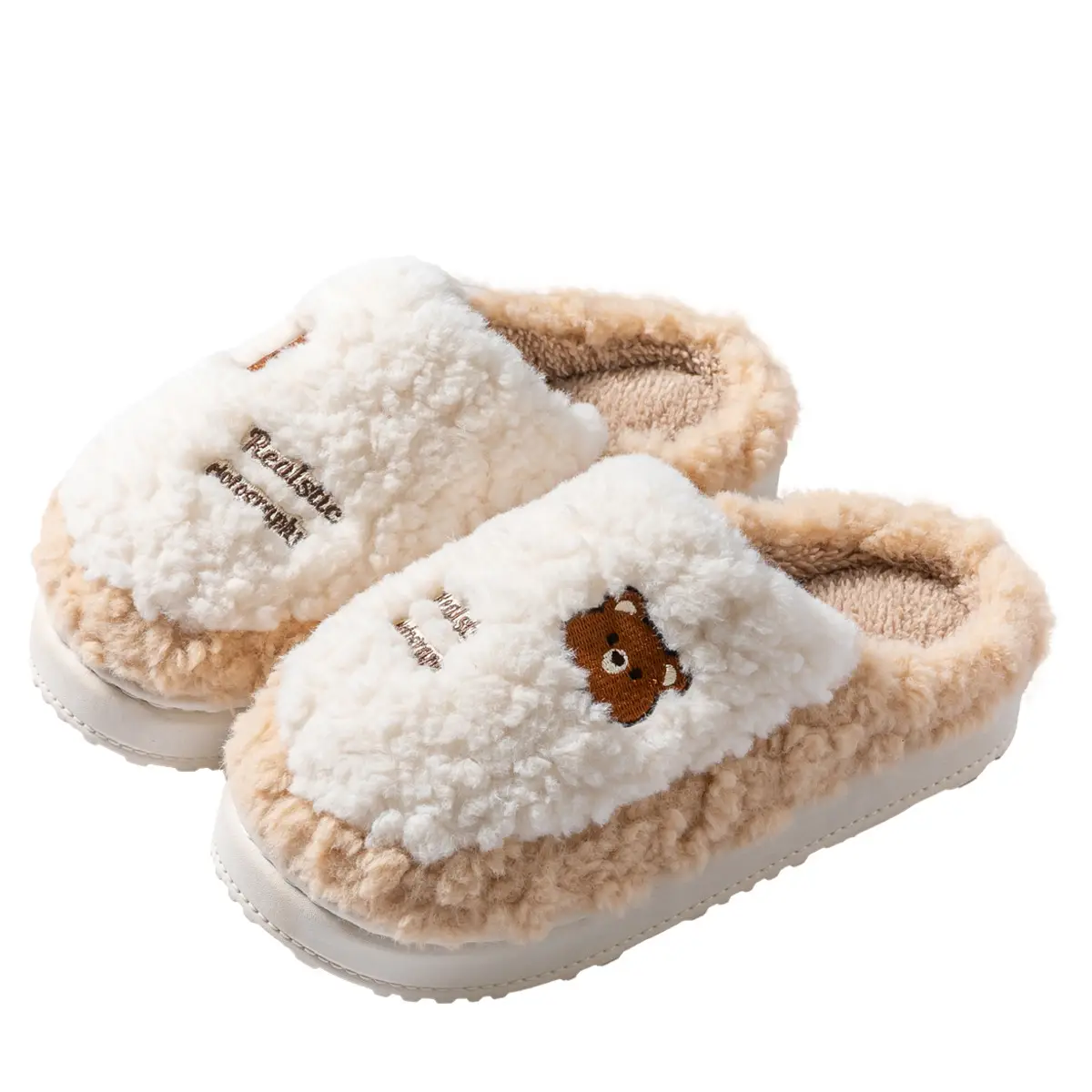 Women Cotton Fluffy Slippers Autumn Winter 2025 - Image 10