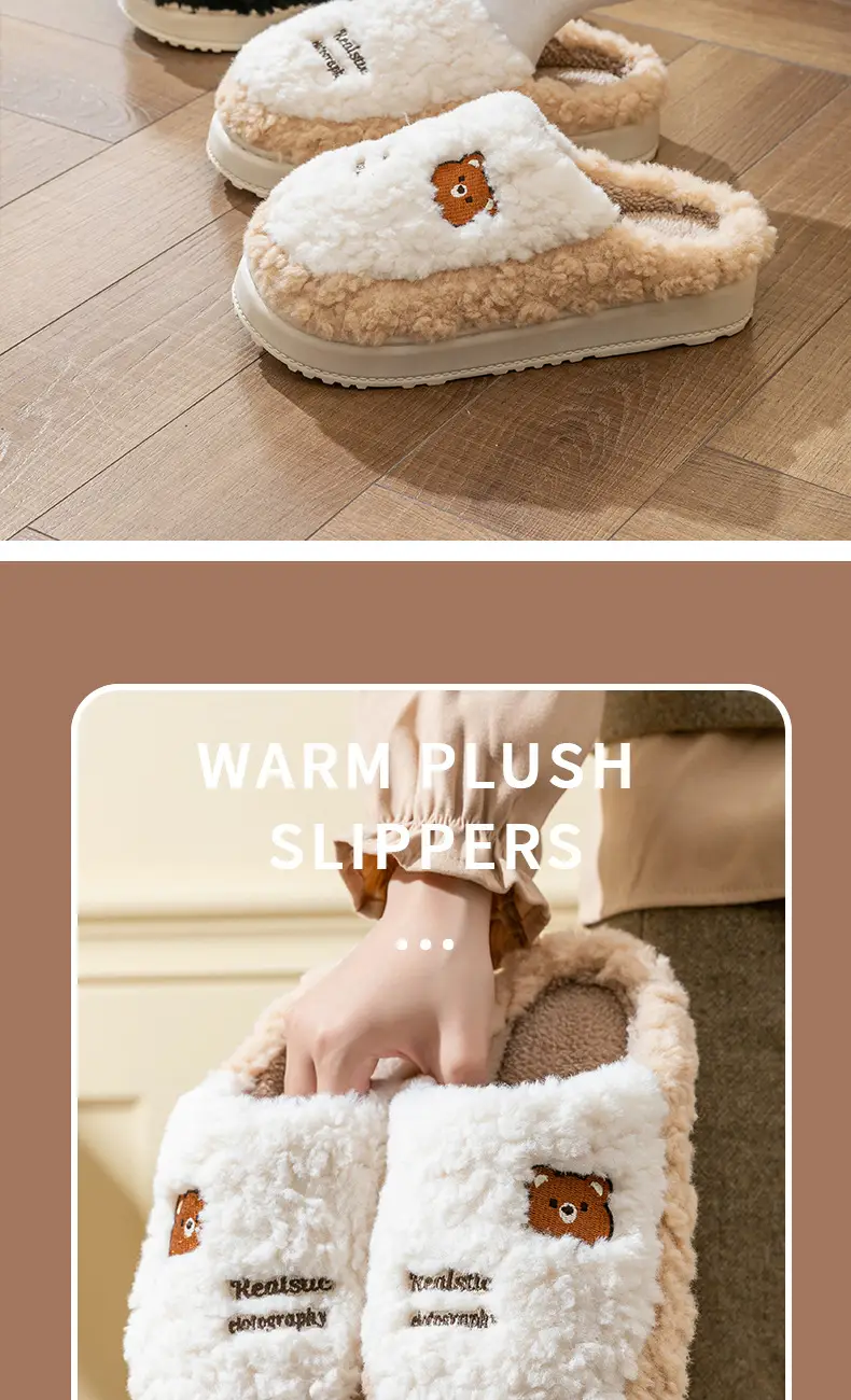 Women Cotton Fluffy Slippers Autumn Winter 2025 — feature 12