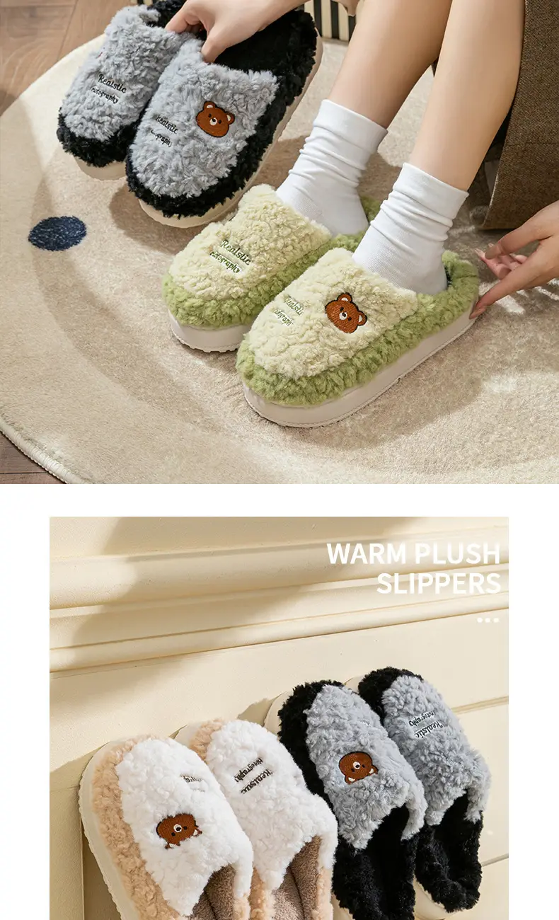 Women Cotton Fluffy Slippers Autumn Winter 2025 — feature 14