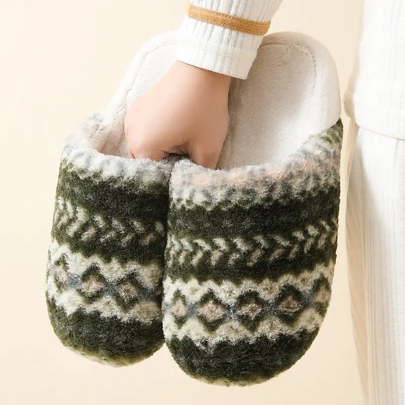 Warm Korean-Style Cotton Slippers for Men Women