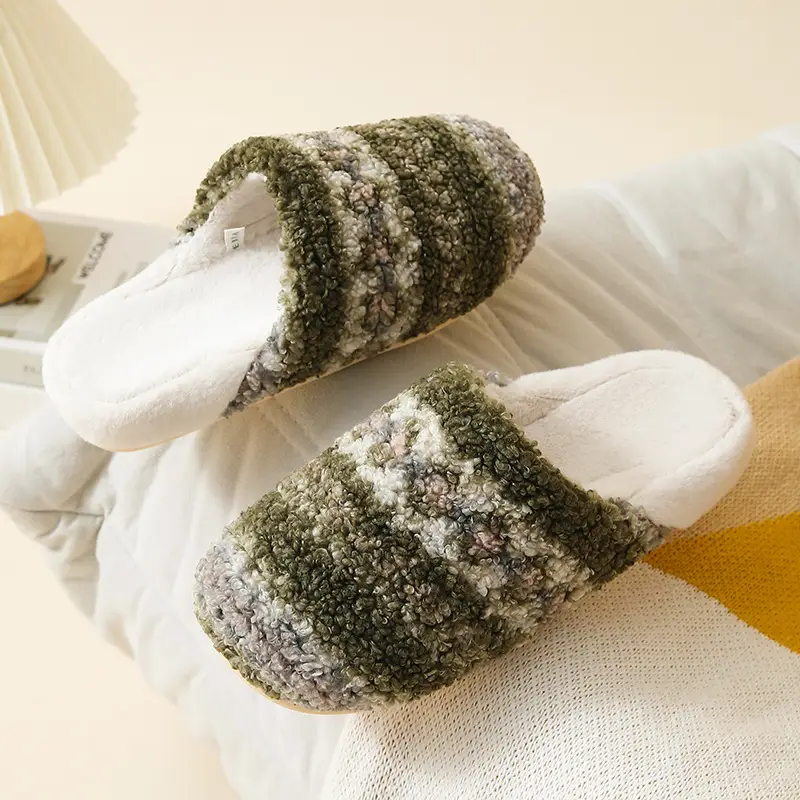 Warm Korean-Style Cotton Slippers for Men Women