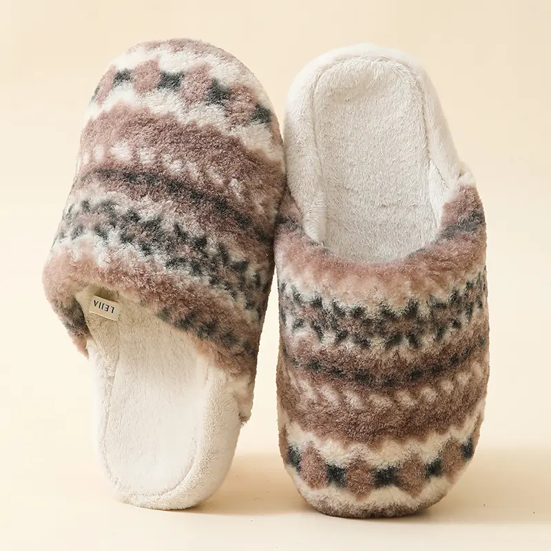 Warm Korean-Style Cotton Slippers for Men Women