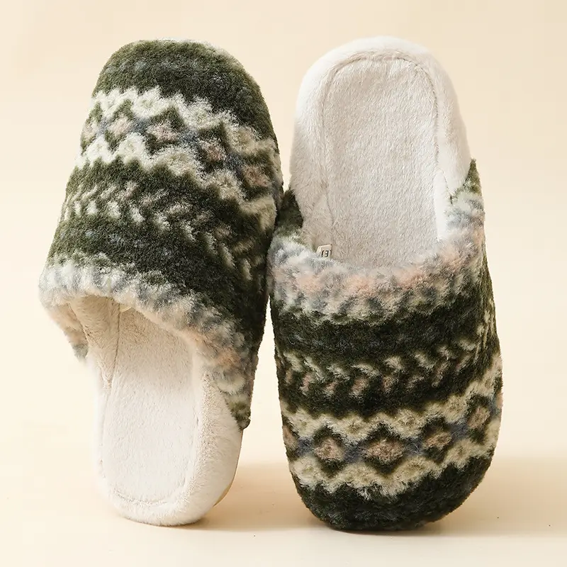 Warm Korean-Style Cotton Slippers for Men Women