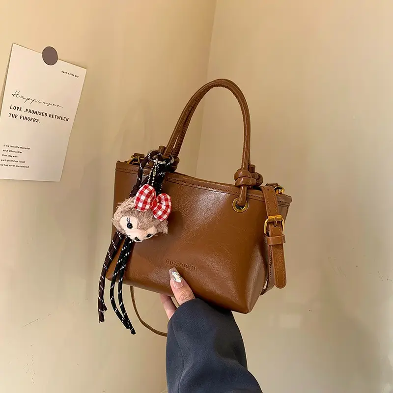 2025 Black Leather Bucket Bag for Women - Image 7