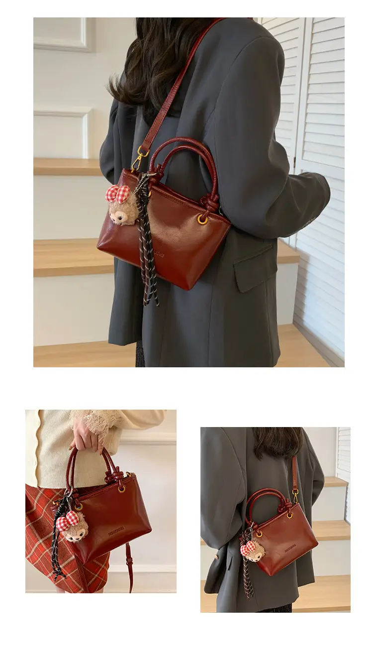 2025 Black Leather Bucket Bag for Women — feature 12