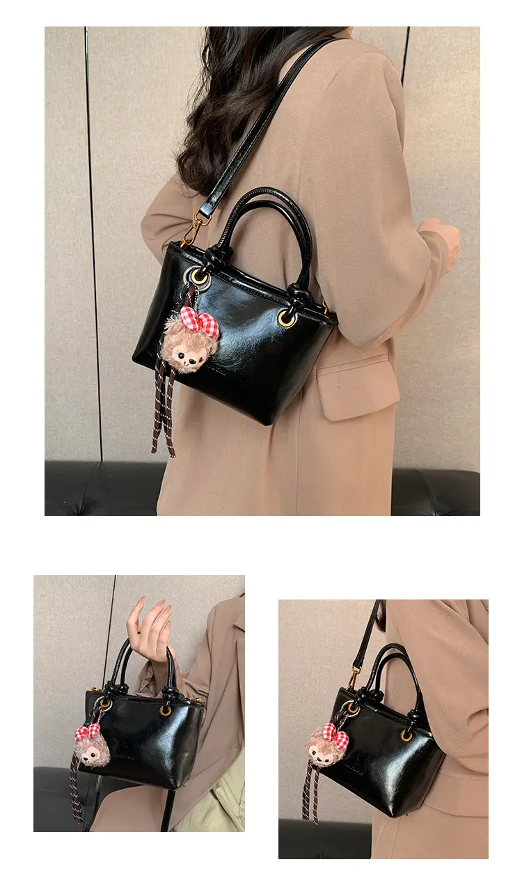 2025 Black Leather Bucket Bag for Women — feature 7