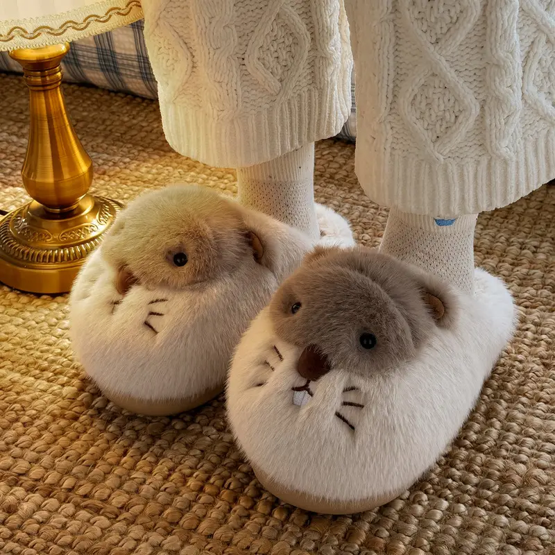 Cute Warm Cotton Slippers for Women Cartoon Winter Home Indoor Soft Sole Wear-Resistant Baotou Woolen Cotton Slippers for Women Wholesale - Image 5