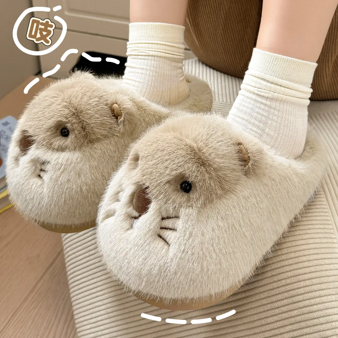 Cute Warm Cotton Slippers for Women Cartoon Winter Home Indoor Soft Sole Wear-Resistant Baotou Woolen Cotton Slippers for Women Wholesale - Image 7
