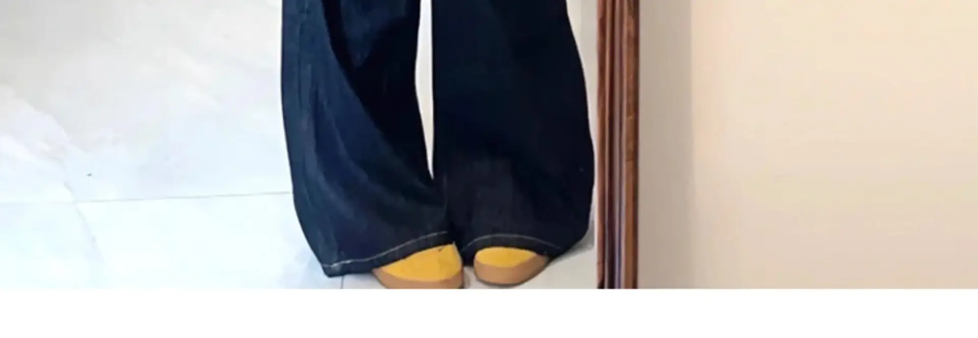 Dark Blue Wide Leg Pants with Yellow Cardigan 2025 — feature 3