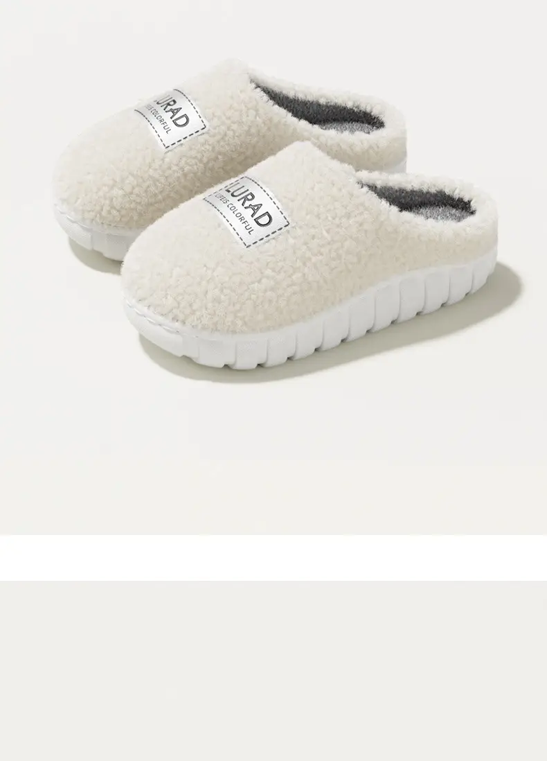 Cotton Slippers for Home Fashion and Warmth New Indoor Comfortable Plush Cotton Slippers Winter Home Winter Furry Cotton Shoes — feature 11