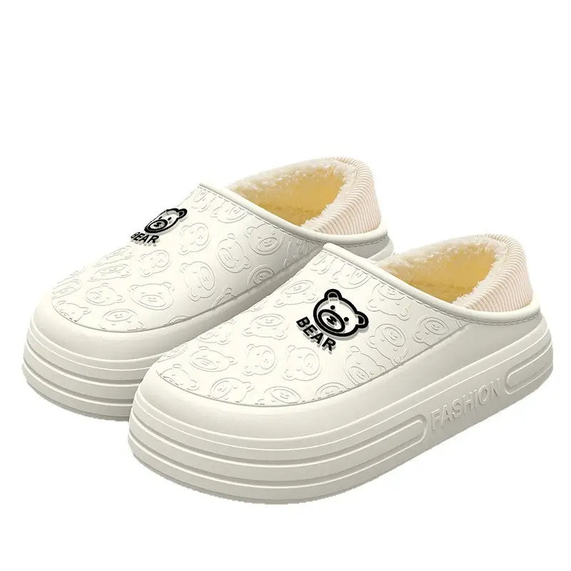 Men's 2025 New Autumn and Winter Outer Wear Thick-Soled Warm Fleece-Lined Thickeneded Waterproof and Deodorant Cotton Slippers - Image 11