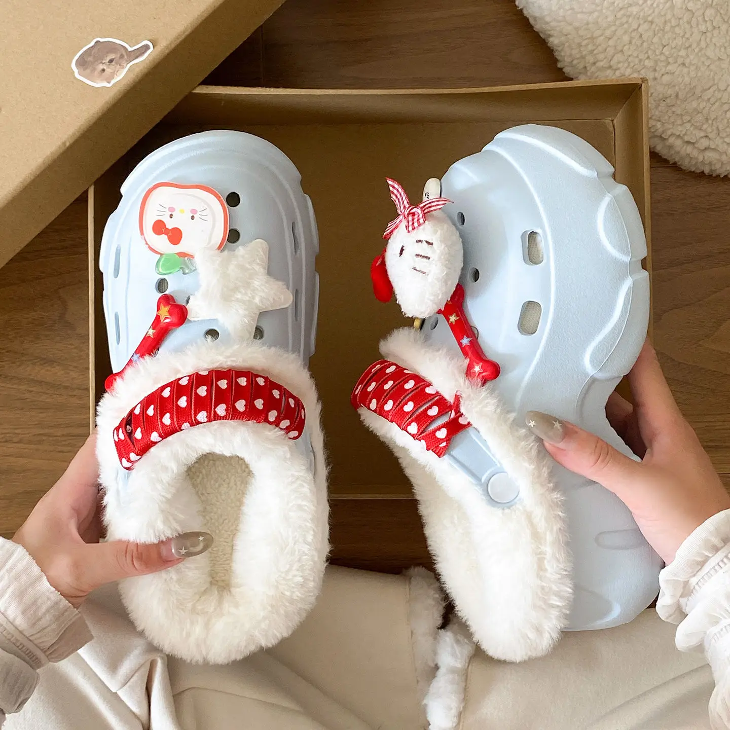 Winter Detachable Korean Style Plush Shoes for Women - Image 5