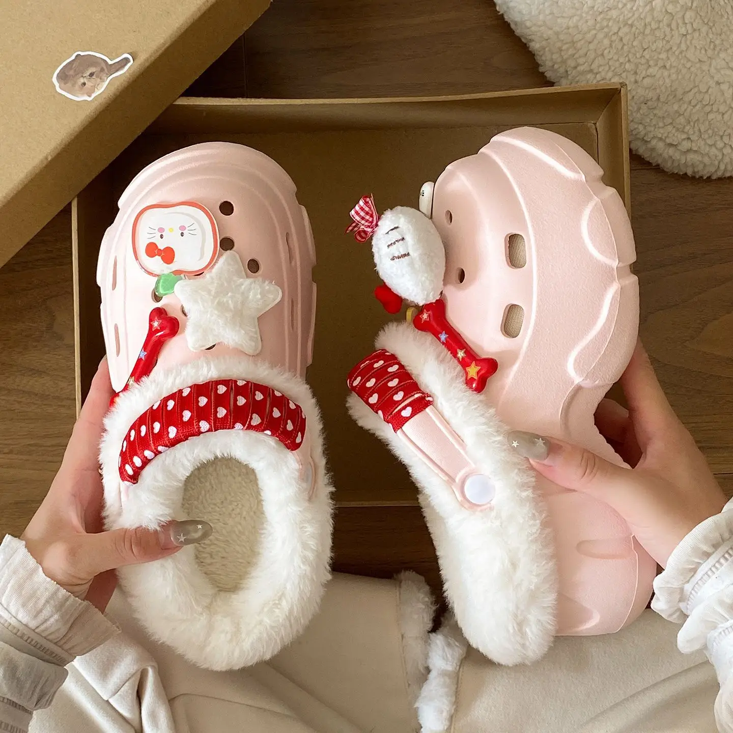 Winter Detachable Korean Style Plush Shoes for Women - Image 6