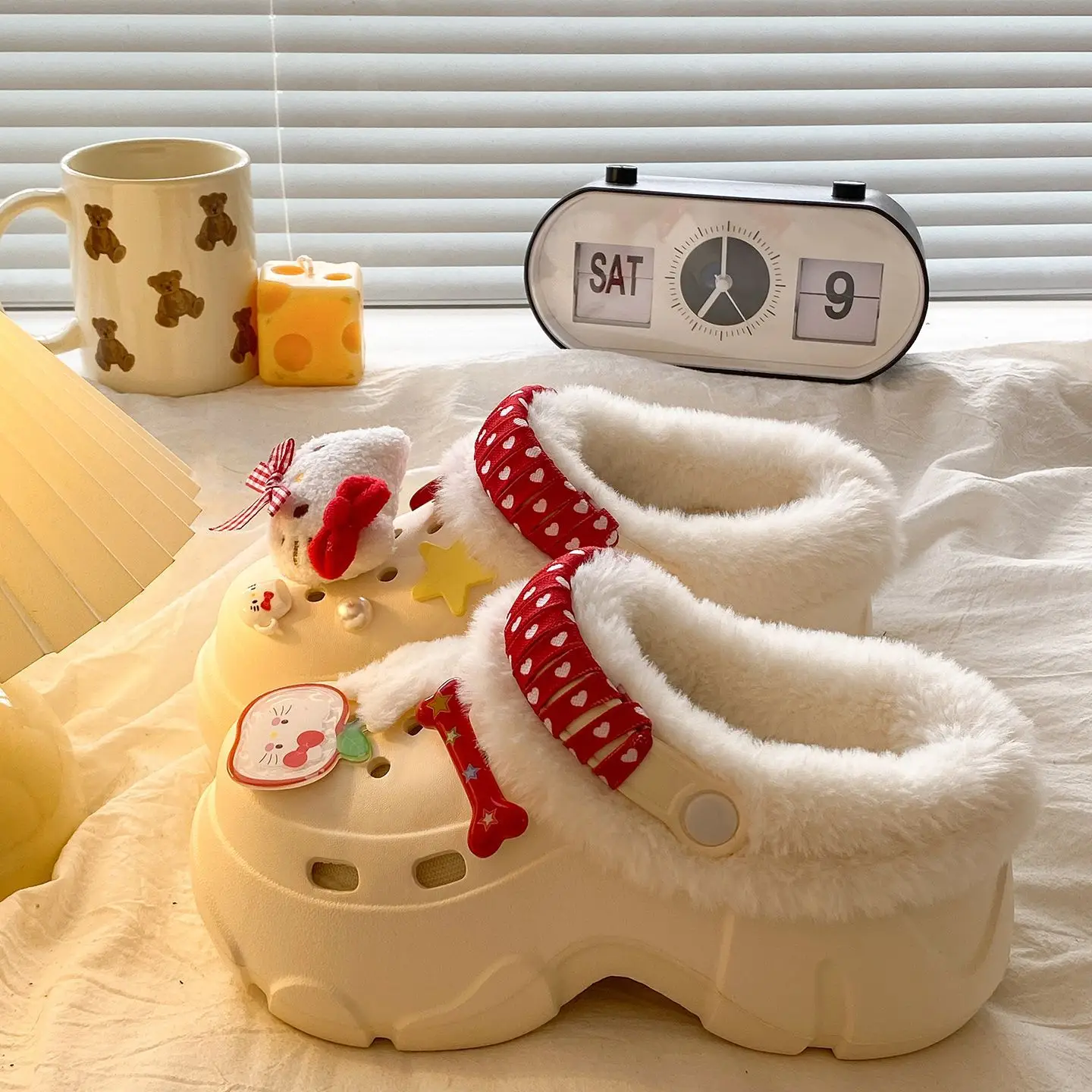 Winter Detachable Korean Style Plush Shoes for Women - Image 7