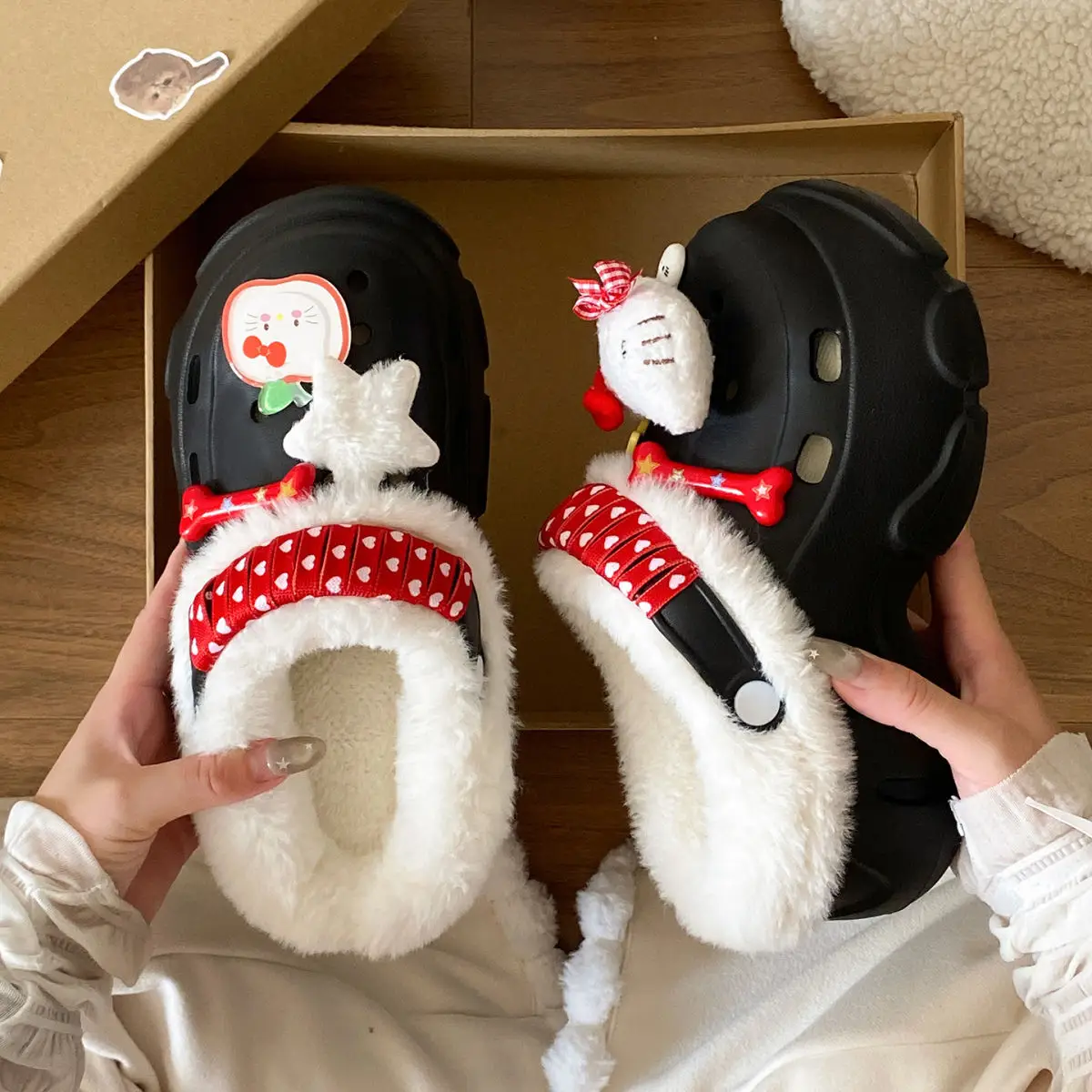 Winter Detachable Korean Style Plush Shoes for Women — feature 27