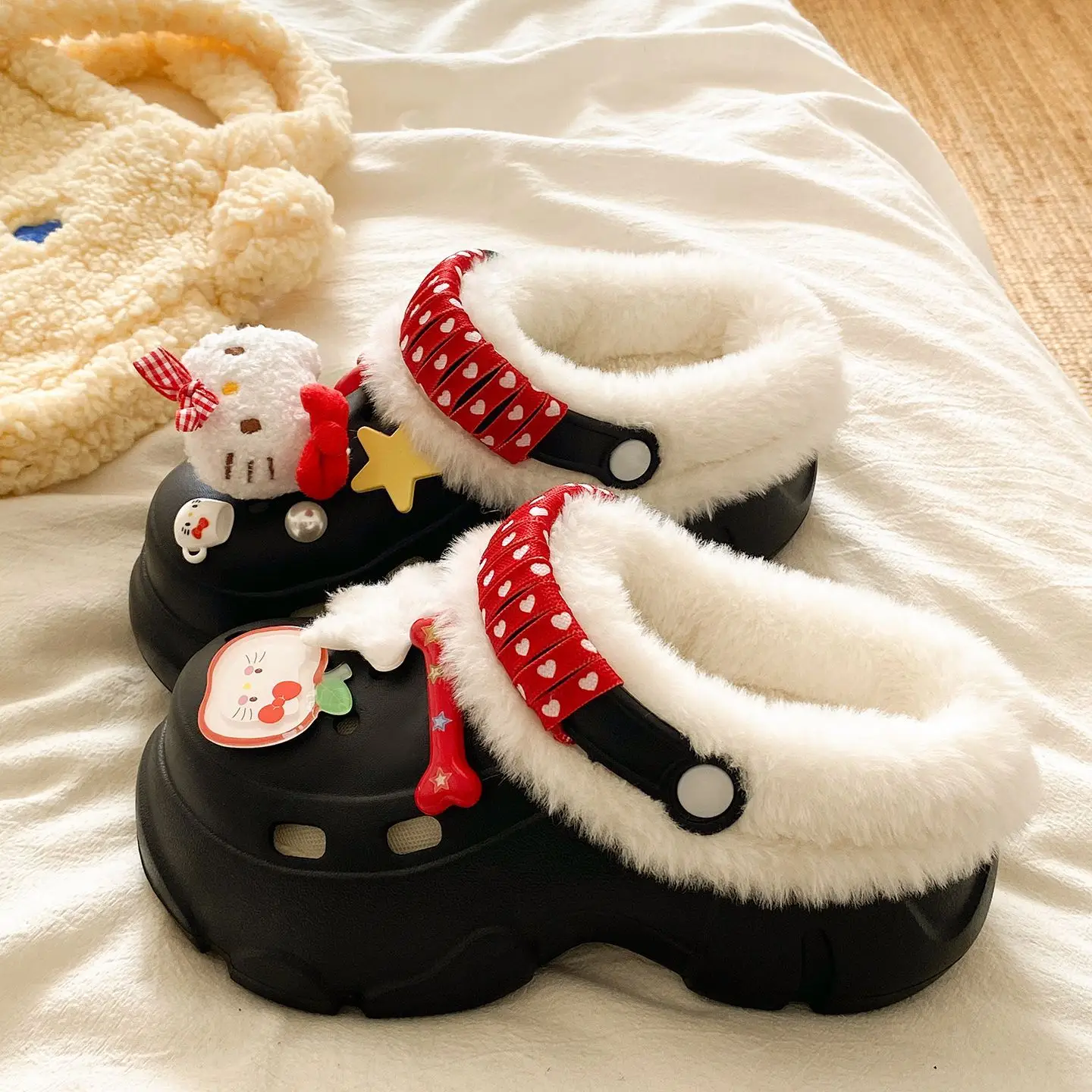 Winter Detachable Korean Style Plush Shoes for Women - Image 2