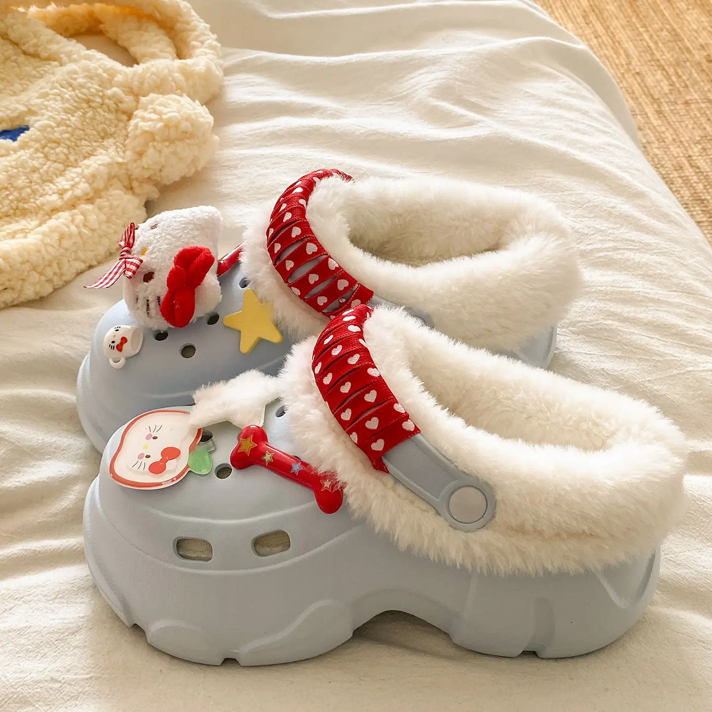Winter Detachable Korean Style Plush Shoes for Women - Image 3