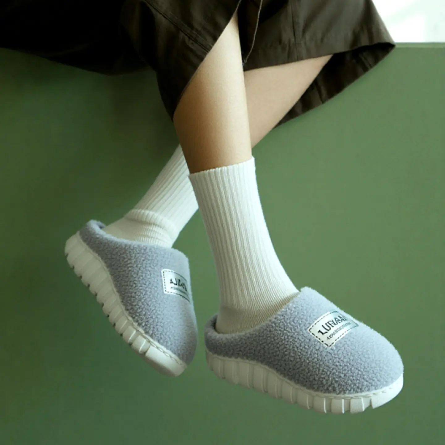 Cotton Warm Slippers Non-Slip Thick Velvet