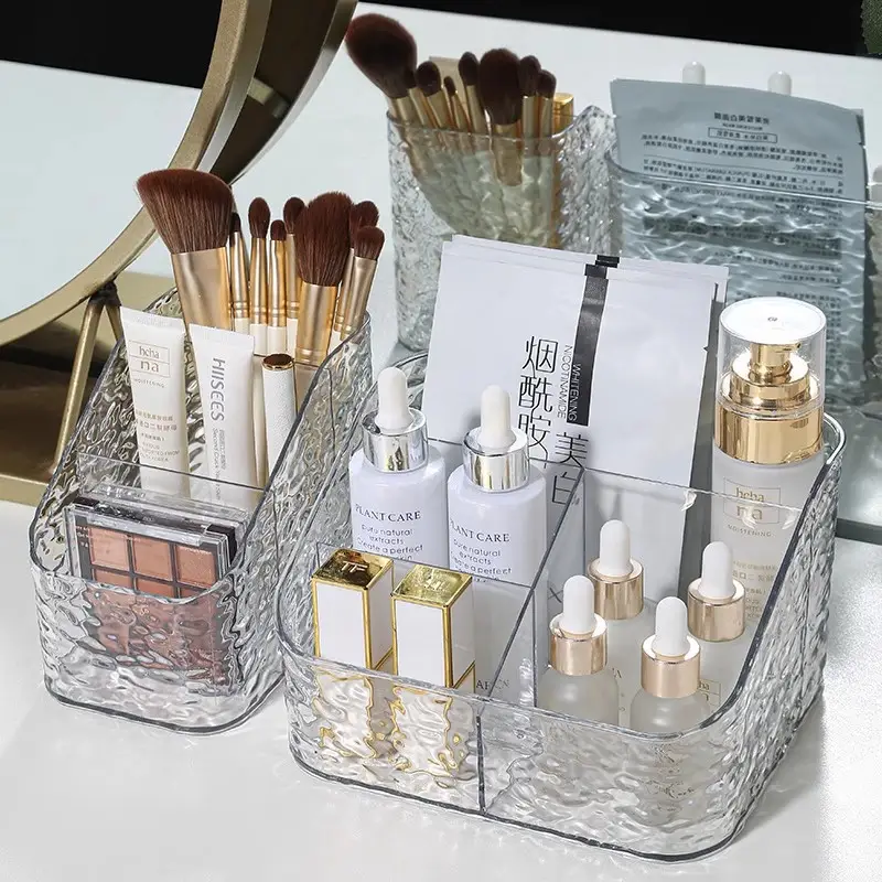 Clear Ripple Storage Box for Makeup Brushes & Cosmetics