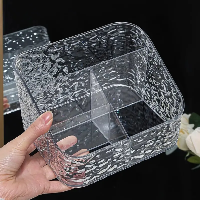 Clear Ripple Storage Box for Makeup Brushes & Cosmetics