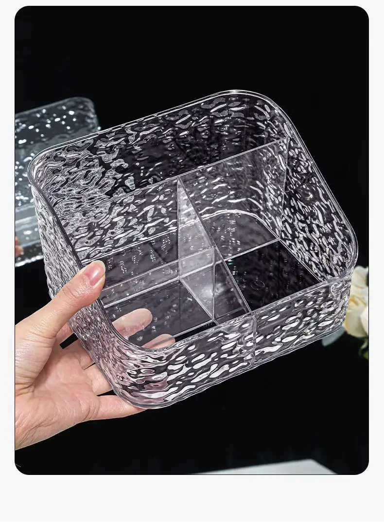 Clear Ripple Storage Box for Makeup Brushes & Cosmetics — feature 4