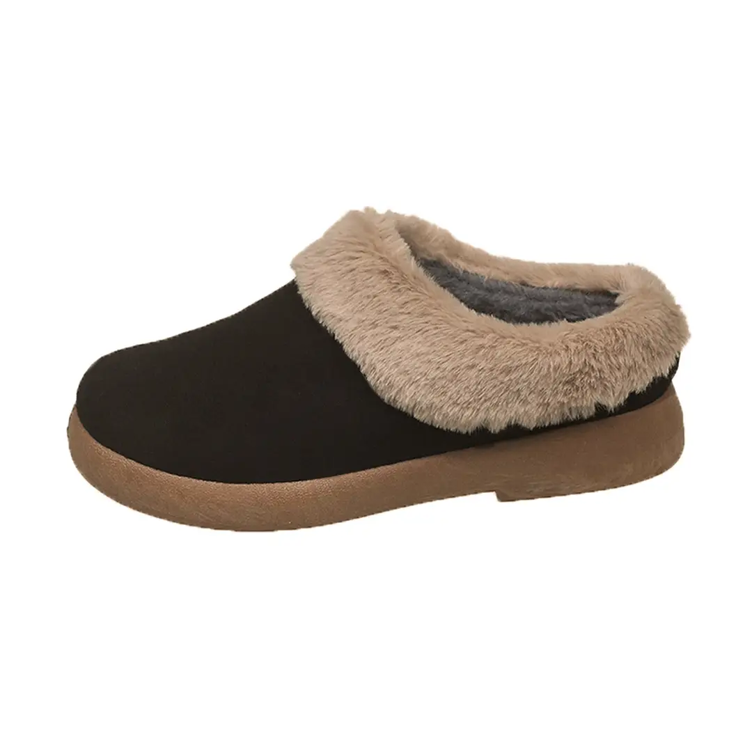 Women's Shoes, Velvet Birkenstock Shoes, Women's Slip-On Lamb Fur Shoes, Winter New Anti-Slip Warm Snow Boots, Beanie Cotton - Image 8