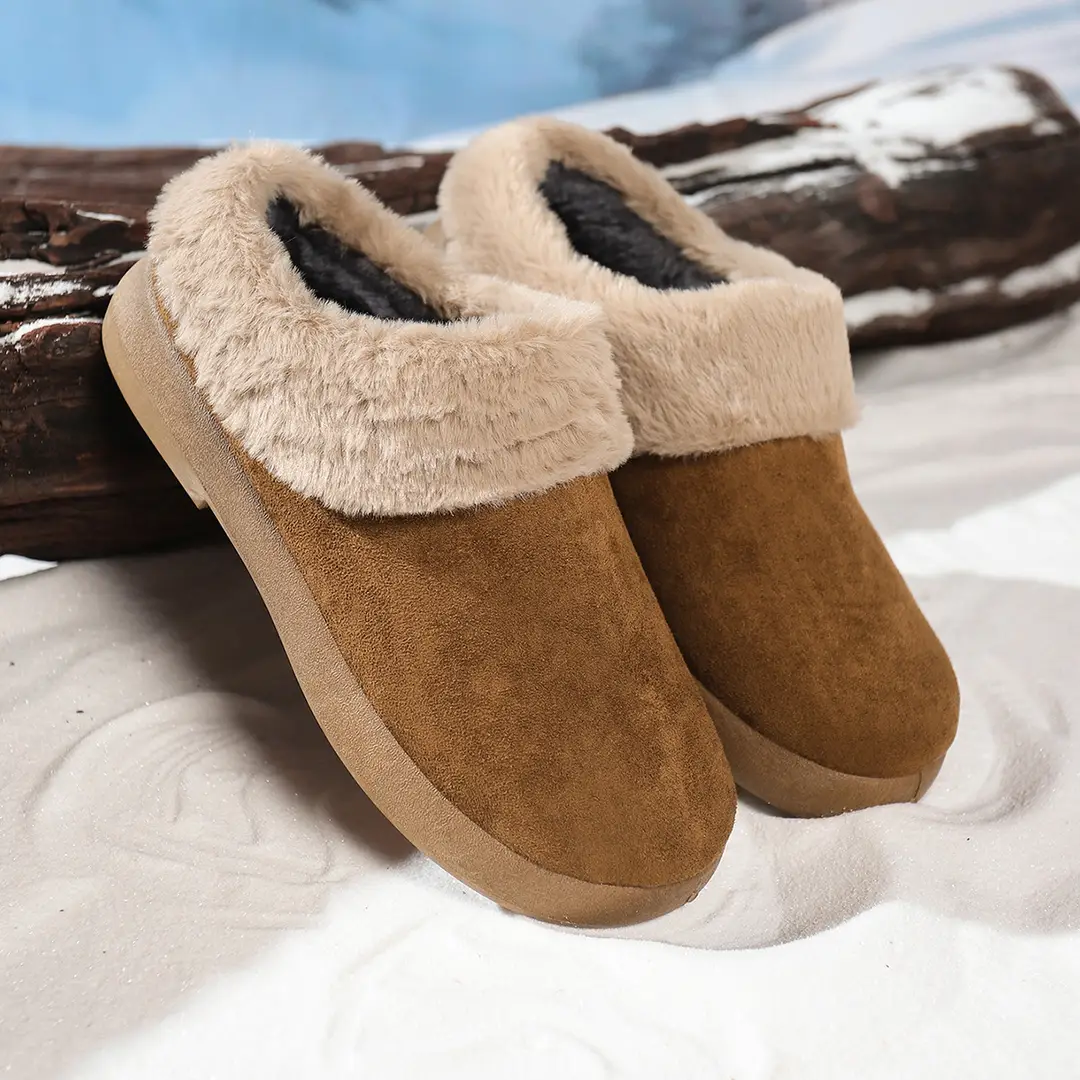 Women's Shoes, Velvet Birkenstock Shoes, Women's Slip-On Lamb Fur Shoes, Winter New Anti-Slip Warm Snow Boots, Beanie Cotton — feature 12