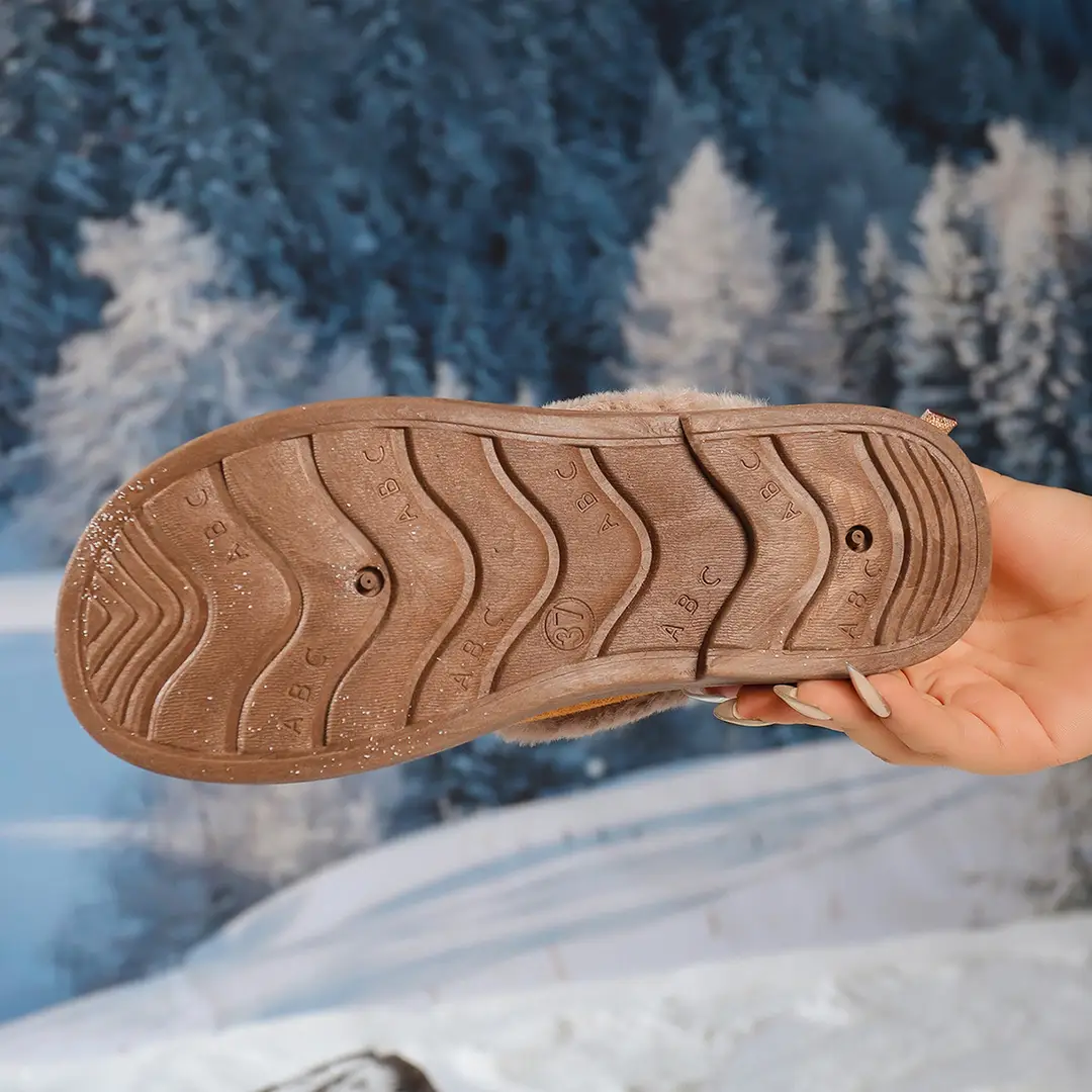 Women's Shoes, Velvet Birkenstock Shoes, Women's Slip-On Lamb Fur Shoes, Winter New Anti-Slip Warm Snow Boots, Beanie Cotton — feature 13
