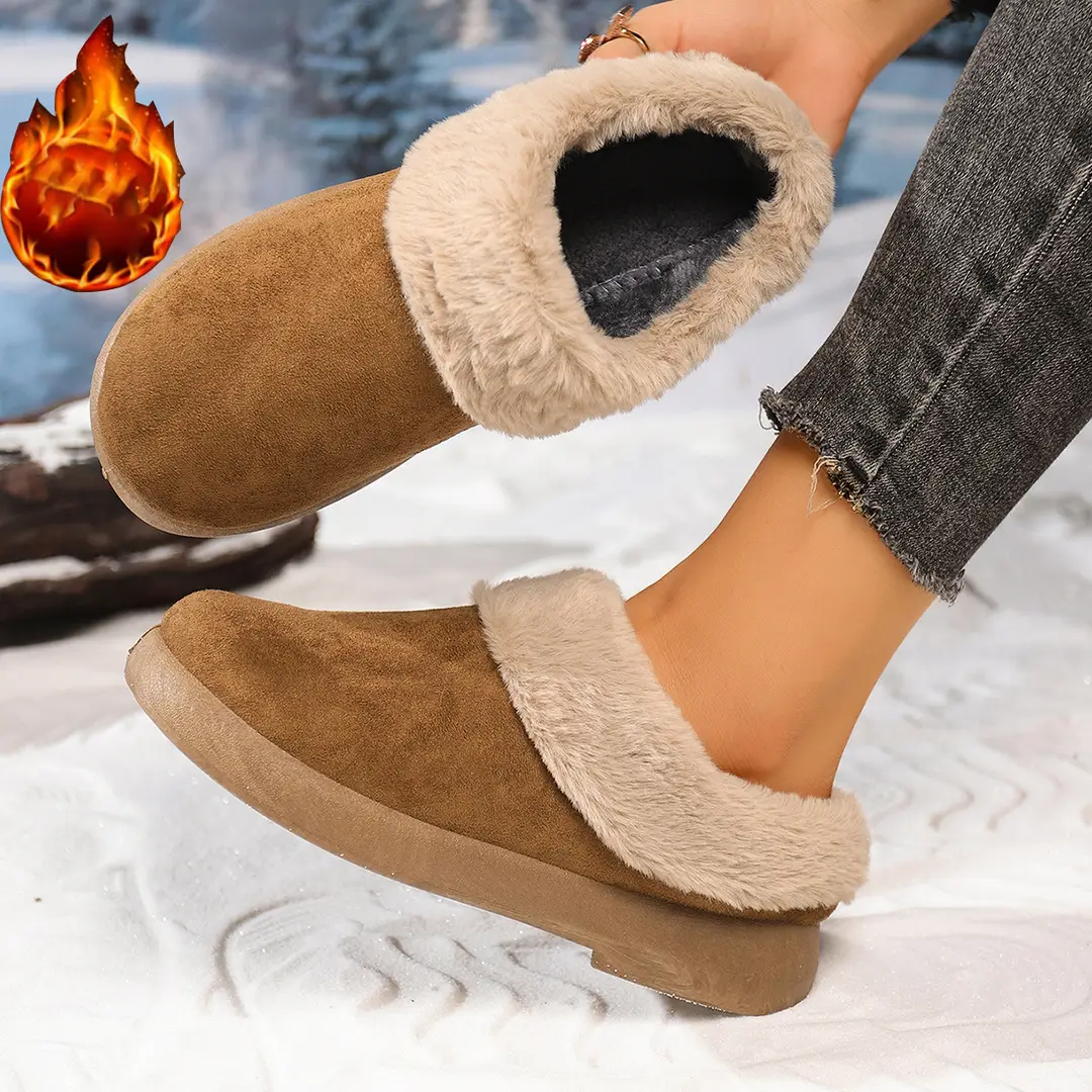 Women's Shoes, Velvet Birkenstock Shoes, Women's Slip-On Lamb Fur Shoes, Winter New Anti-Slip Warm Snow Boots, Beanie Cotton — feature 15