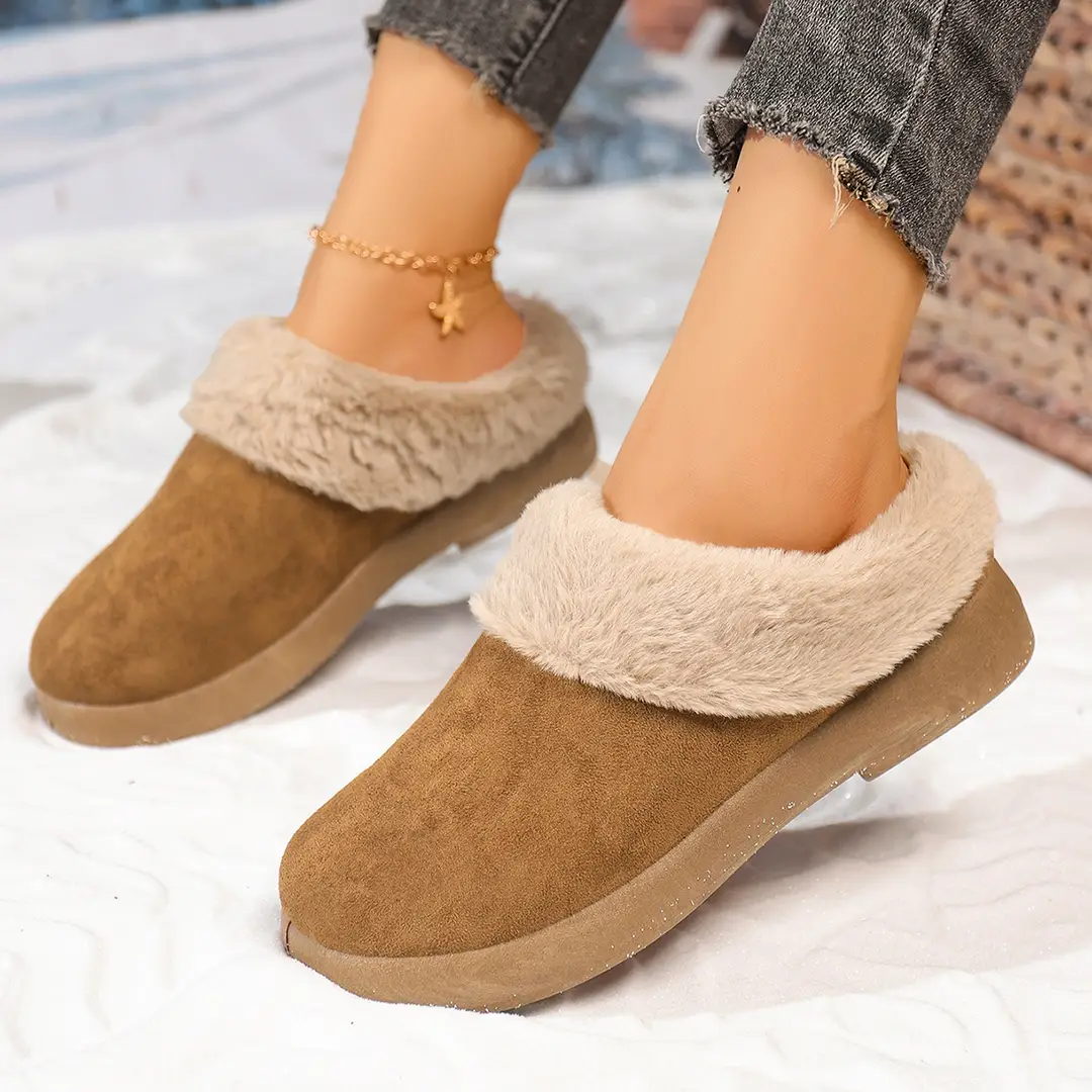 Women's Shoes, Velvet Birkenstock Shoes, Women's Slip-On Lamb Fur Shoes, Winter New Anti-Slip Warm Snow Boots, Beanie Cotton — feature 16