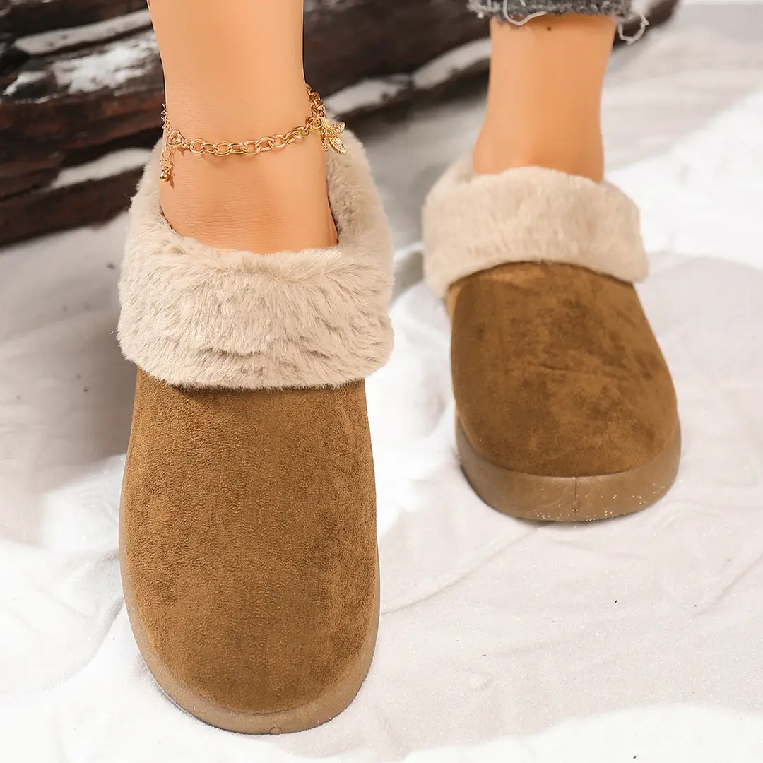 Women's Shoes, Velvet Birkenstock Shoes, Women's Slip-On Lamb Fur Shoes, Winter New Anti-Slip Warm Snow Boots, Beanie Cotton — feature 17