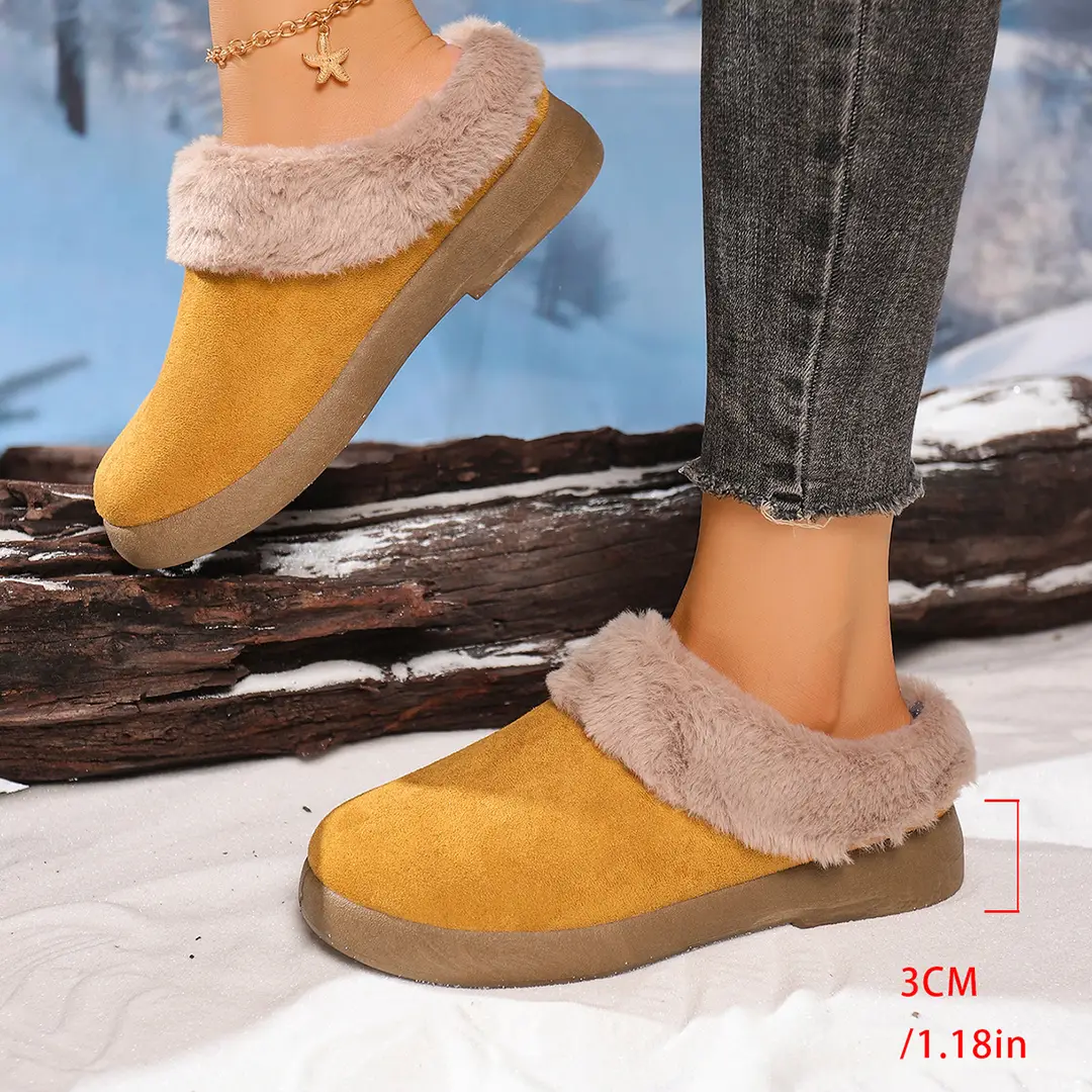 Women's Shoes, Velvet Birkenstock Shoes, Women's Slip-On Lamb Fur Shoes, Winter New Anti-Slip Warm Snow Boots, Beanie Cotton — feature 19